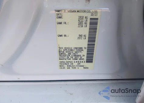 2014 Nissan Altima 2.5 S from USA, damaged, VIN 1N4AL3APXEC149343